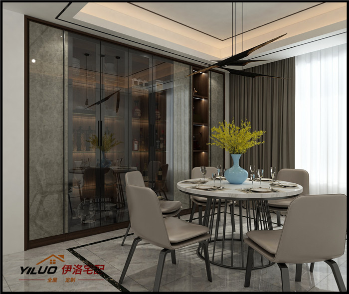 餐边柜-现代黑玻