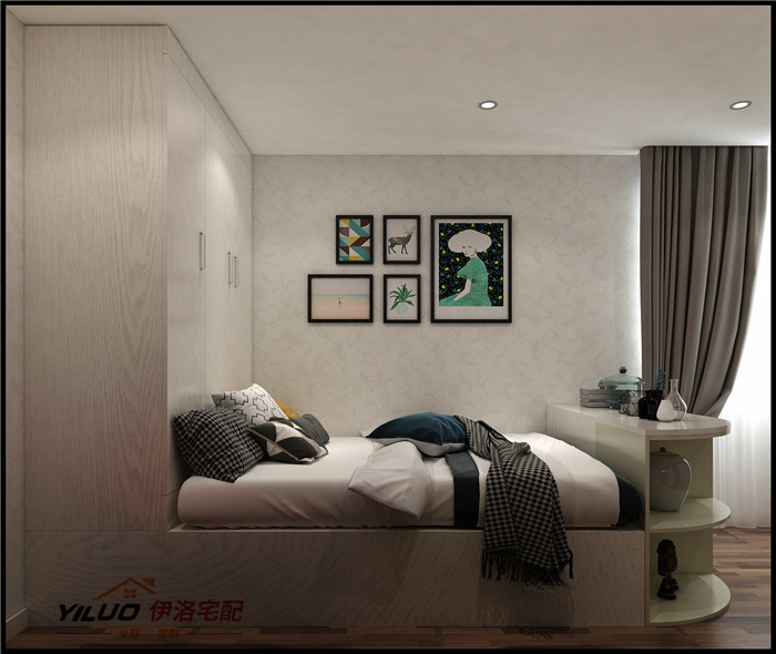 隔断柜床尾+衣柜